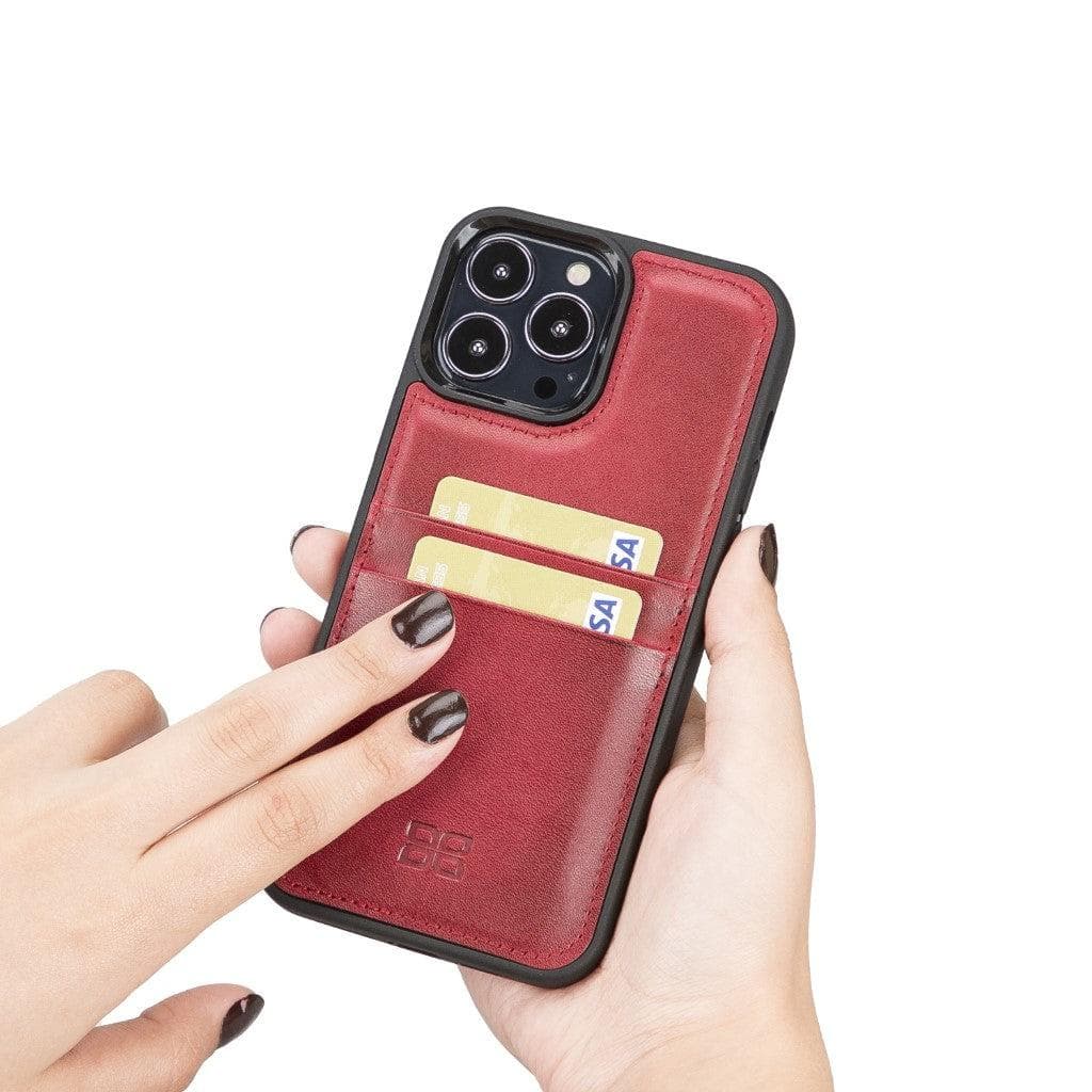 Flex Cover Genuine Leather iPhone 13 Case with Card Holder