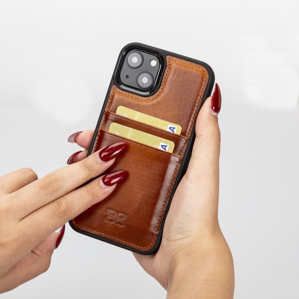 Flex Cover Genuine Leather iPhone 13 Case with Card Holder