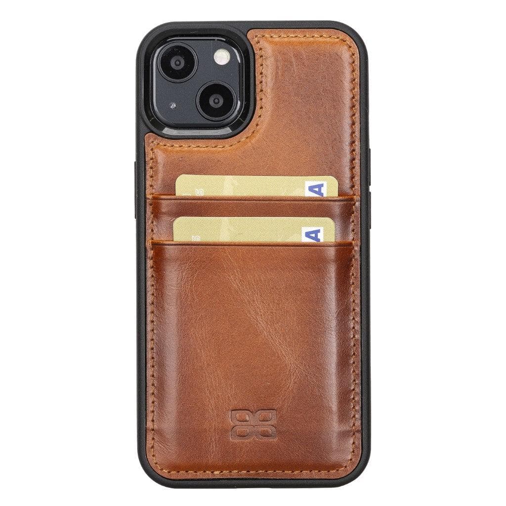 Flex Cover Genuine Leather iPhone 13 Case with Card Holder