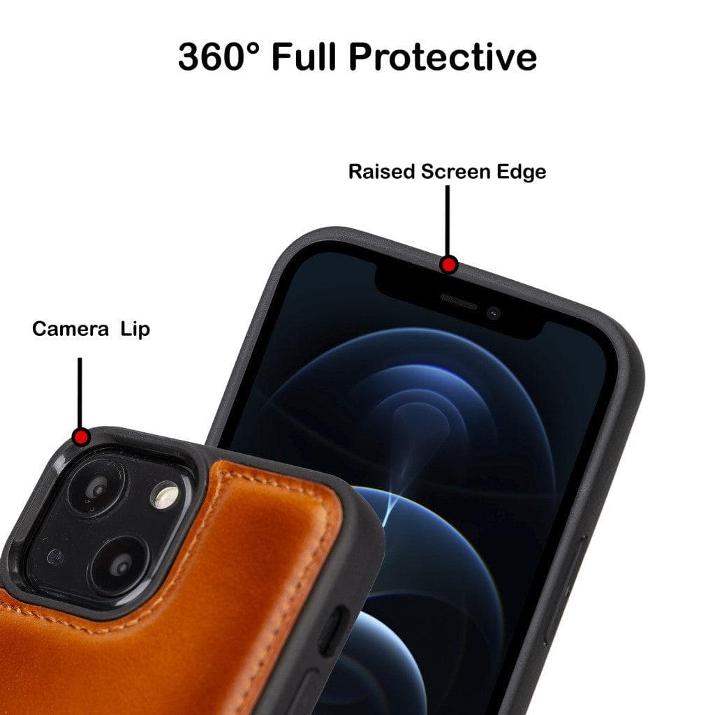 Flex Cover Genuine Leather iPhone 13 Case with Card Holder