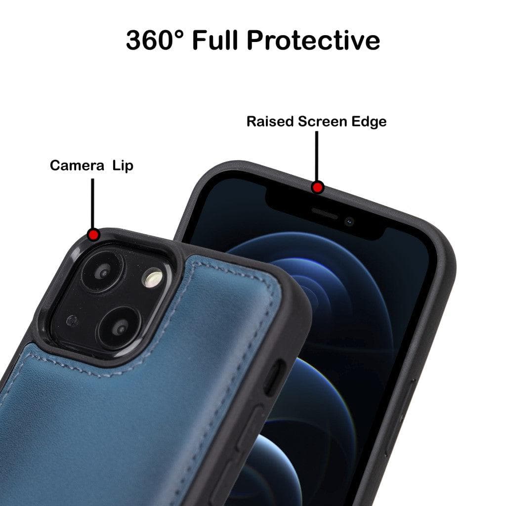 Flex Cover Genuine Leather iPhone 13 Case with Card Holder
