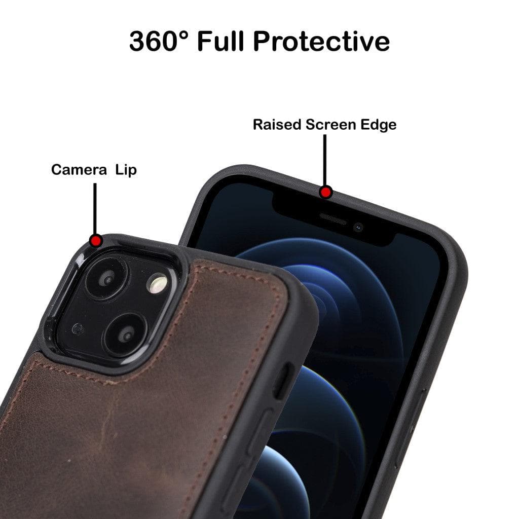 Flex Cover Genuine Leather iPhone 13 Case with Card Holder