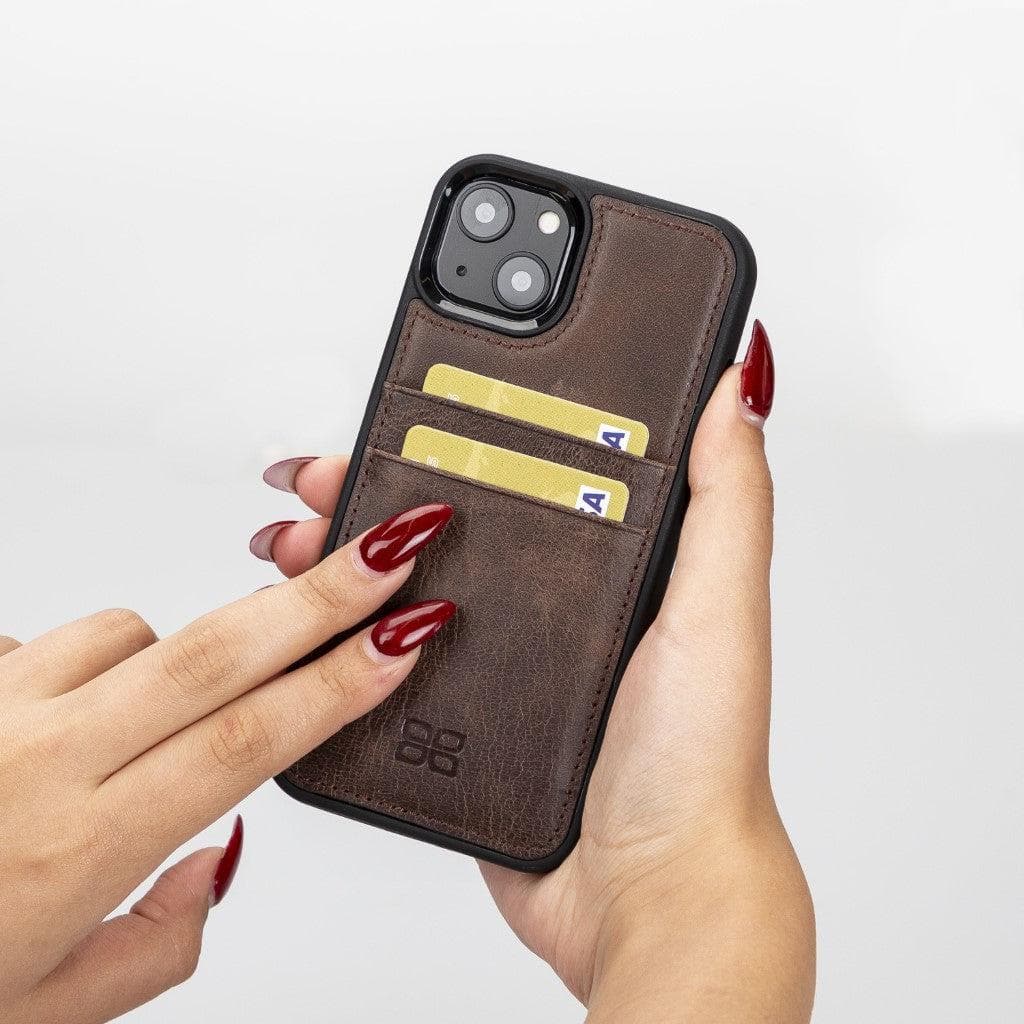 Flex Cover Genuine Leather iPhone 13 Case with Card Holder