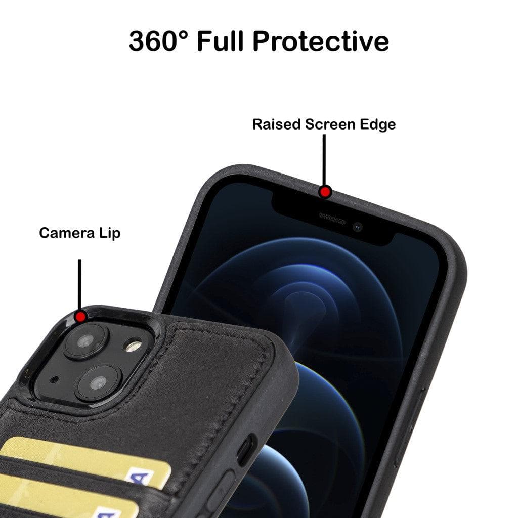 Flex Cover Genuine Leather iPhone 13 Case with Card Holder