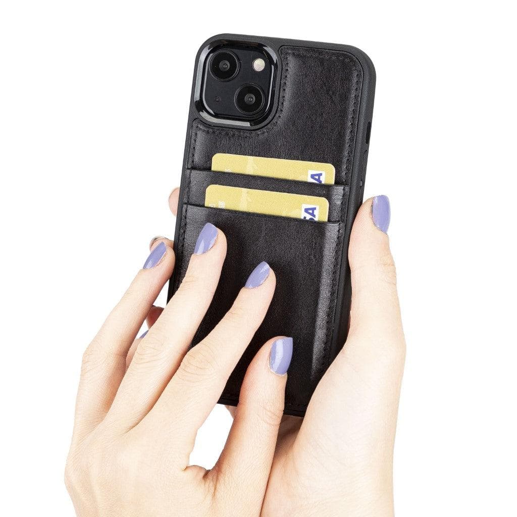 Flex Cover Genuine Leather iPhone 13 Case with Card Holder