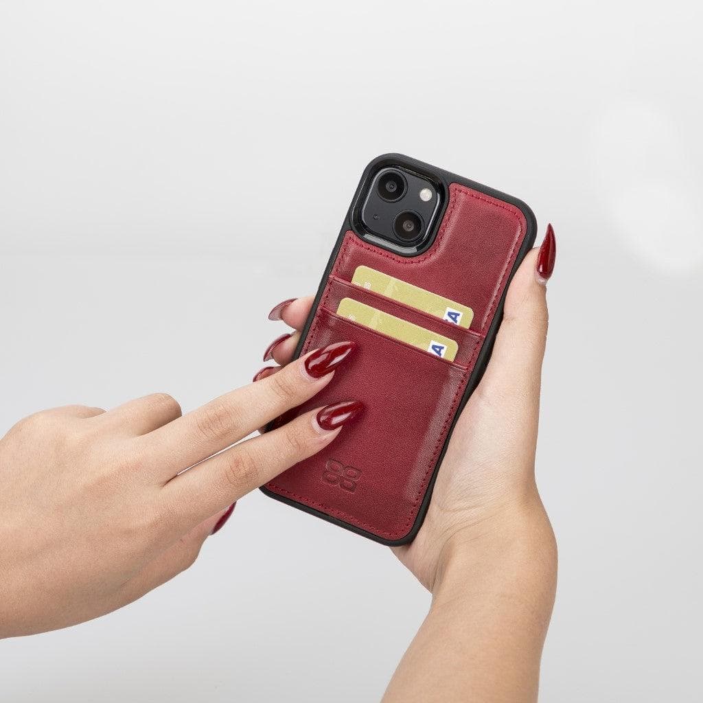 Flex Cover Genuine Leather iPhone 13 Case with Card Holder