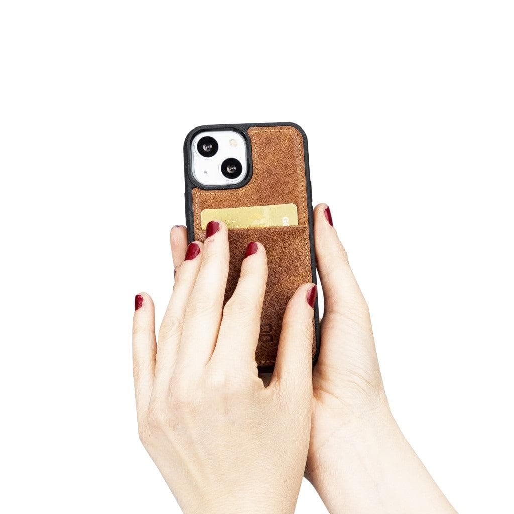 Flex Cover Genuine Leather iPhone 13 Case with Card Holder