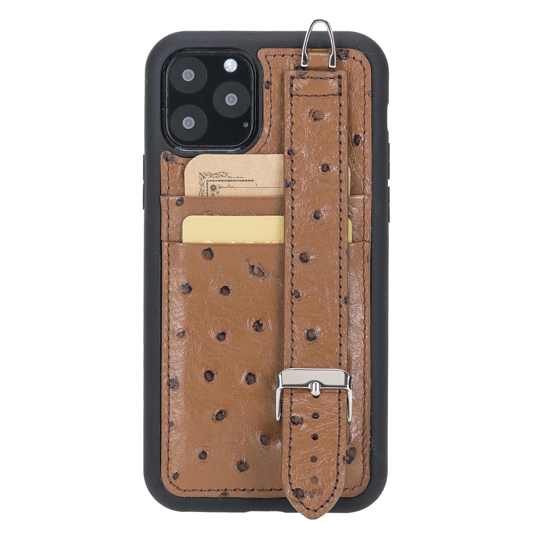 Flex Cover Genuine Leather iPhone 11 Pro Case with Card Holder & Hand Strap