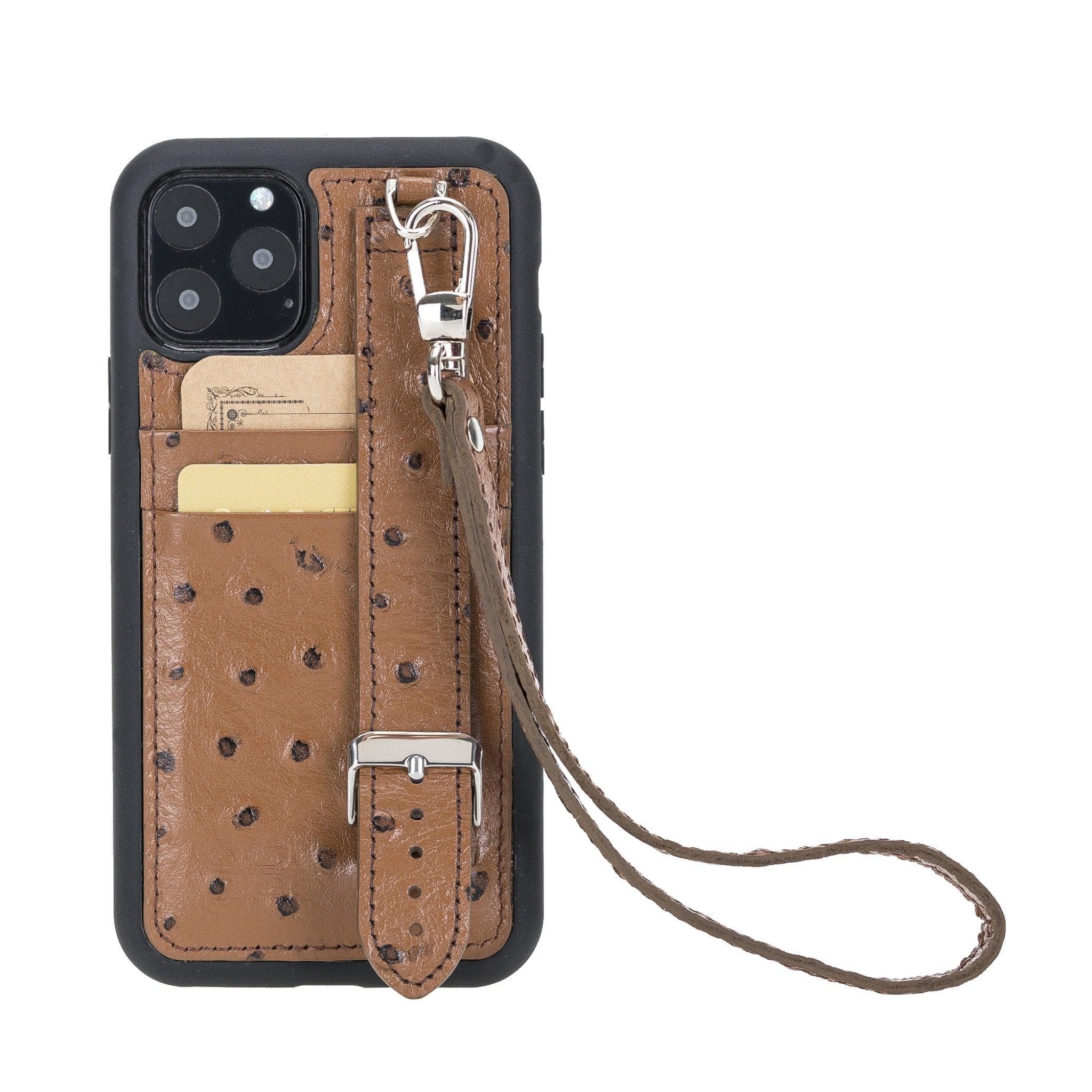 Flex Cover Genuine Leather iPhone 11 Pro Max Case with Card Holder & Hand Strap
