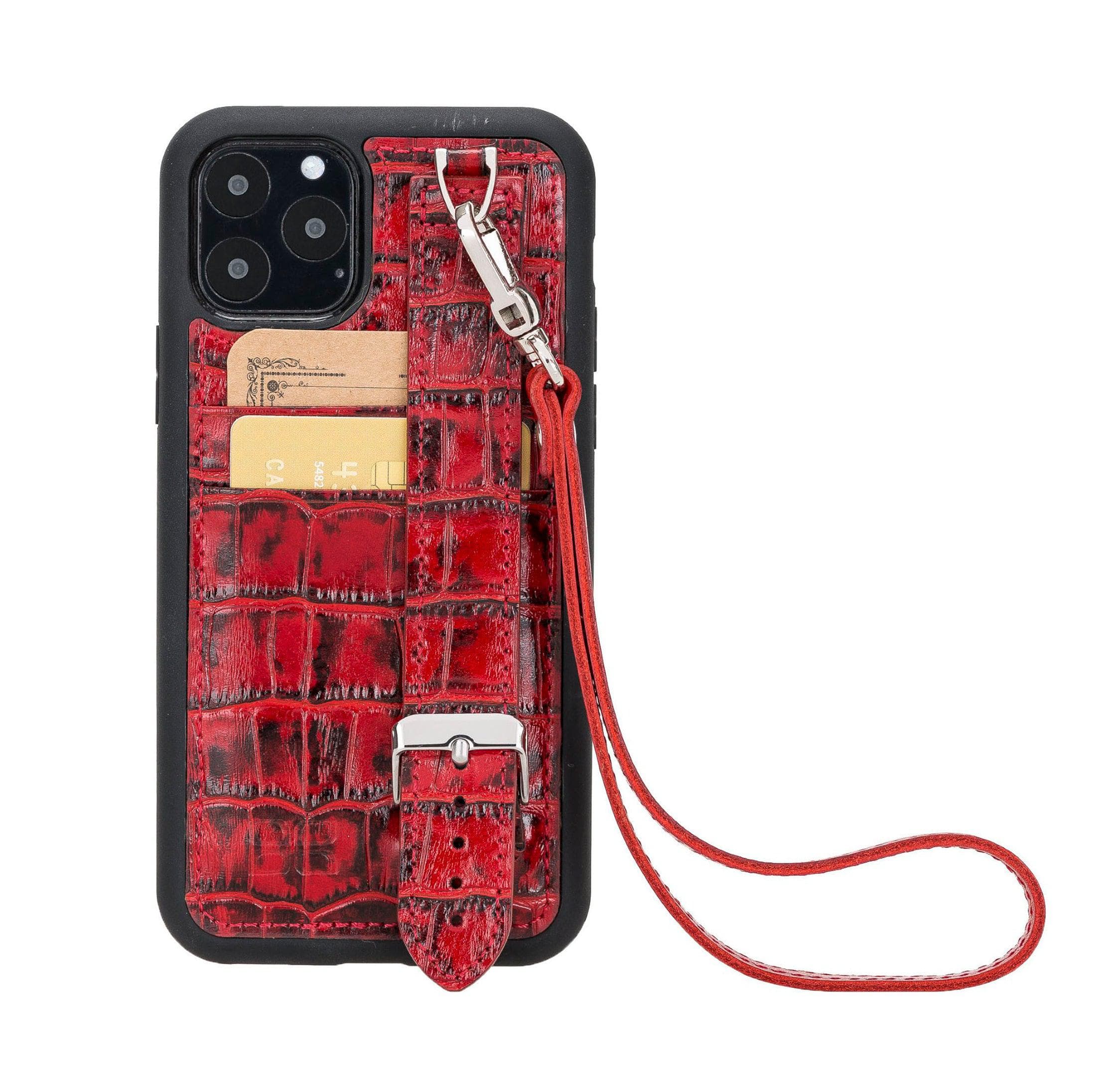 Flex Cover Genuine Leather iPhone 11 Pro Case with Card Holder & Hand Strap