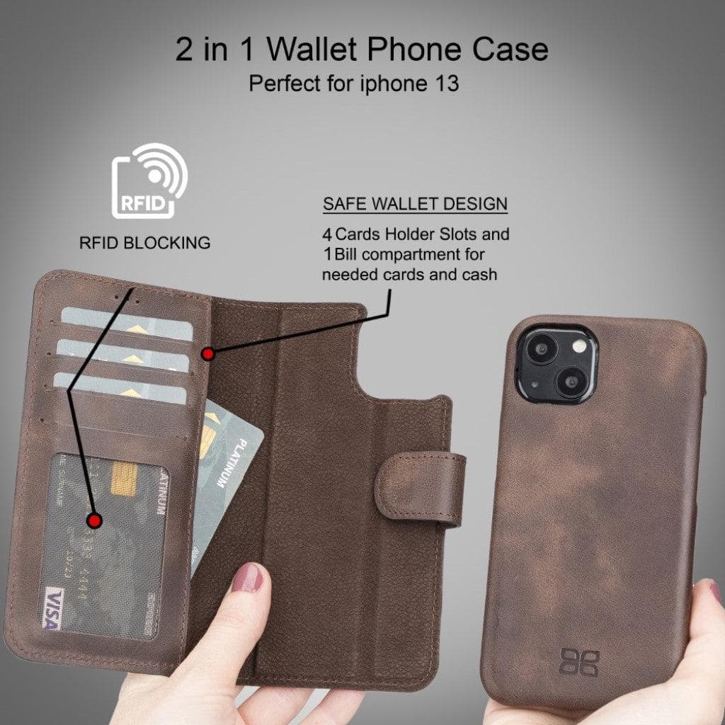 F360 Magic Genuine Leather iPhone 13 Pro Detachable Wallet Case