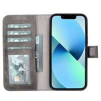 Magic Magnetic Detachable Leather Wallet Case with RFID for iPhone 15 Plus (6.7") - GRAY