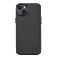 SANTA Magnetic Detachable Leather Wallet Case for iPhone 15 (6.1") - BLACK