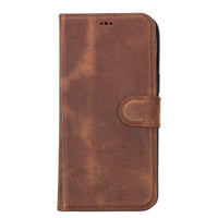 Magic Magnetic Detachable Leather Wallet Case with RFID for iPhone 15 (6.1") - BROWN