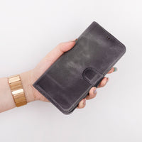 Magic Magnetic Detachable Leather Wallet Case with RFID for iPhone 15 (6.1") - GRAY
