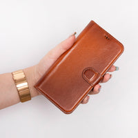 Magic Magnetic Detachable Leather Wallet Case with RFID for iPhone 15 Plus (6.7") - EFFECT TAN