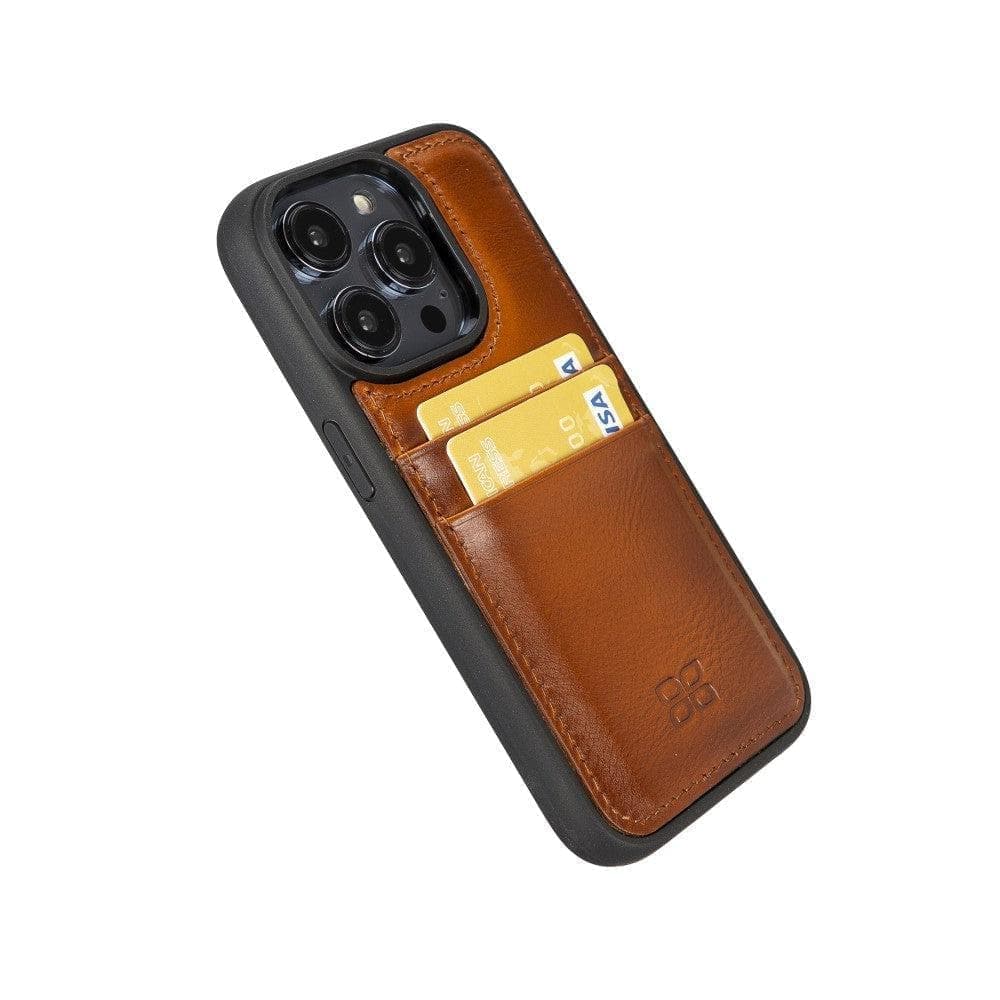Flex Cover Genuine Leather iPhone 15 Case with Card Holder