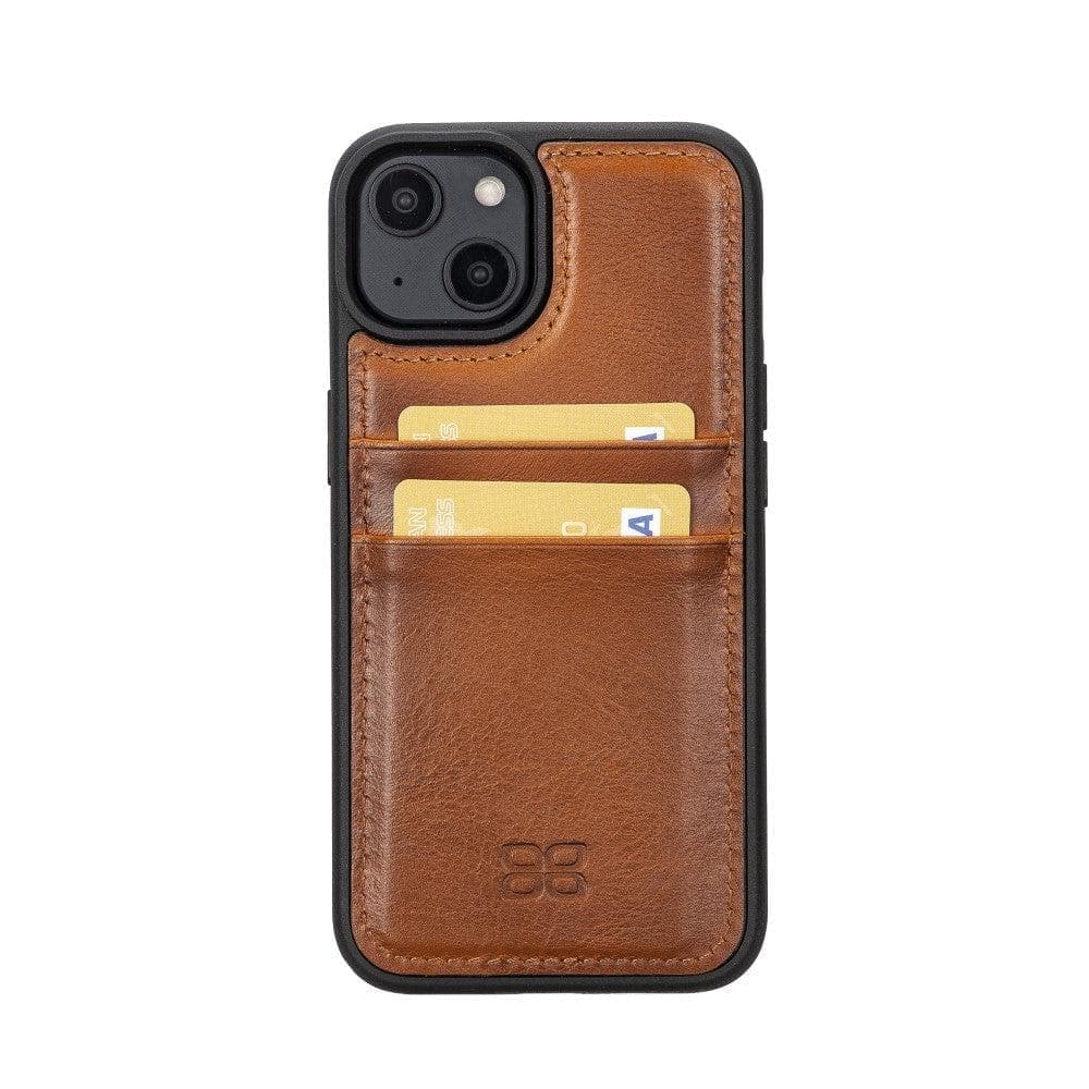 Flex Cover Genuine Leather iPhone 15 Case with Card Holder