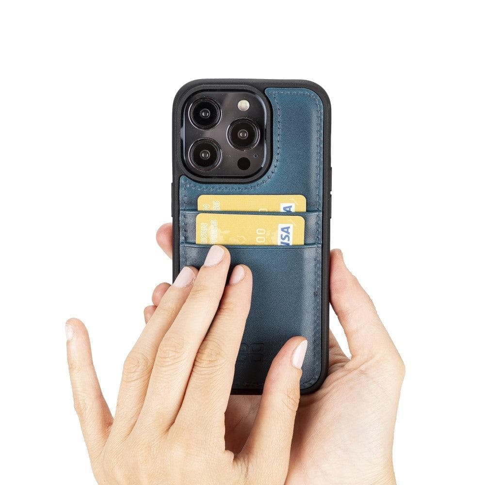 Flex Cover Genuine Leather iPhone 15 Case with Card Holder