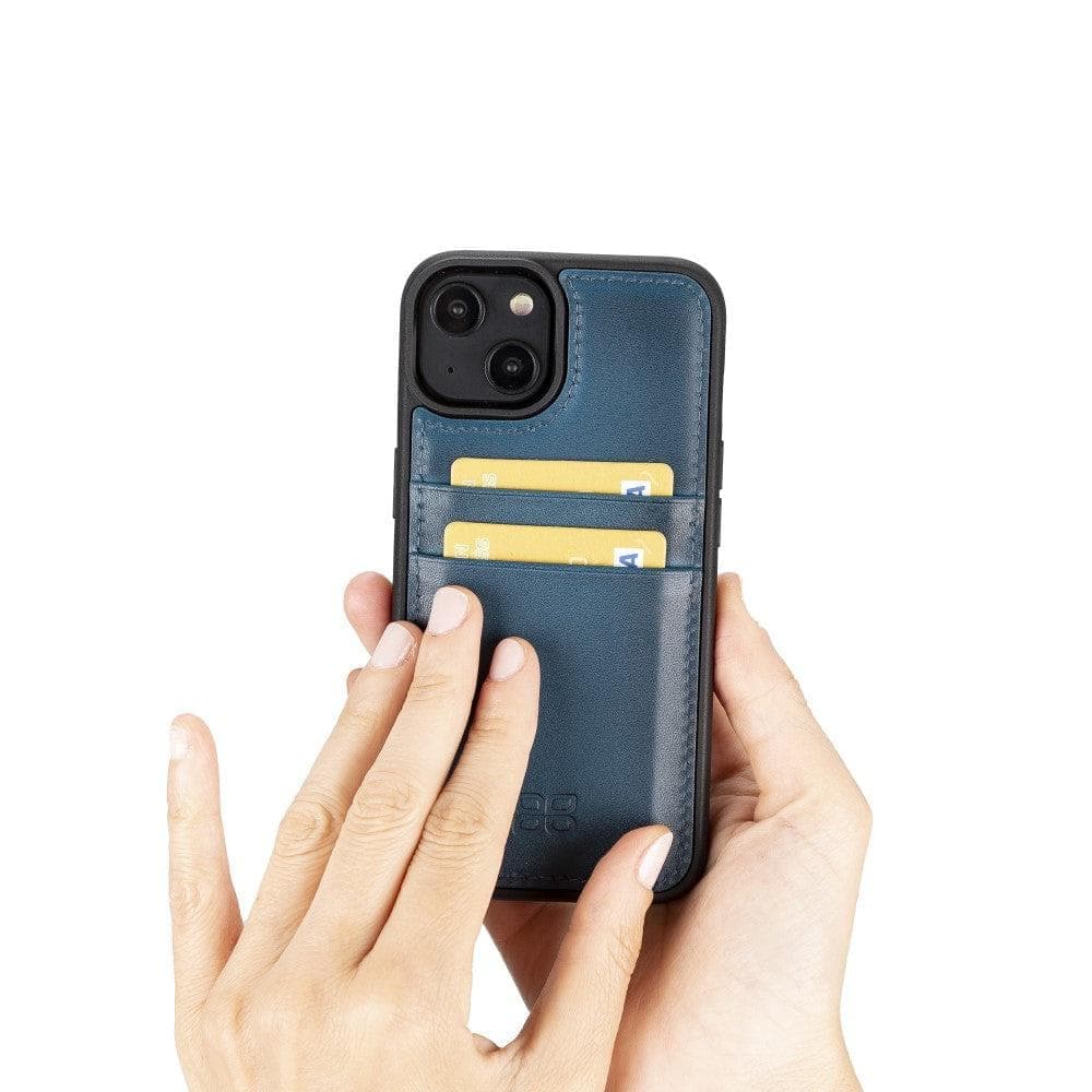 Flex Cover Genuine Leather iPhone 15 Plus Case with Card Holder