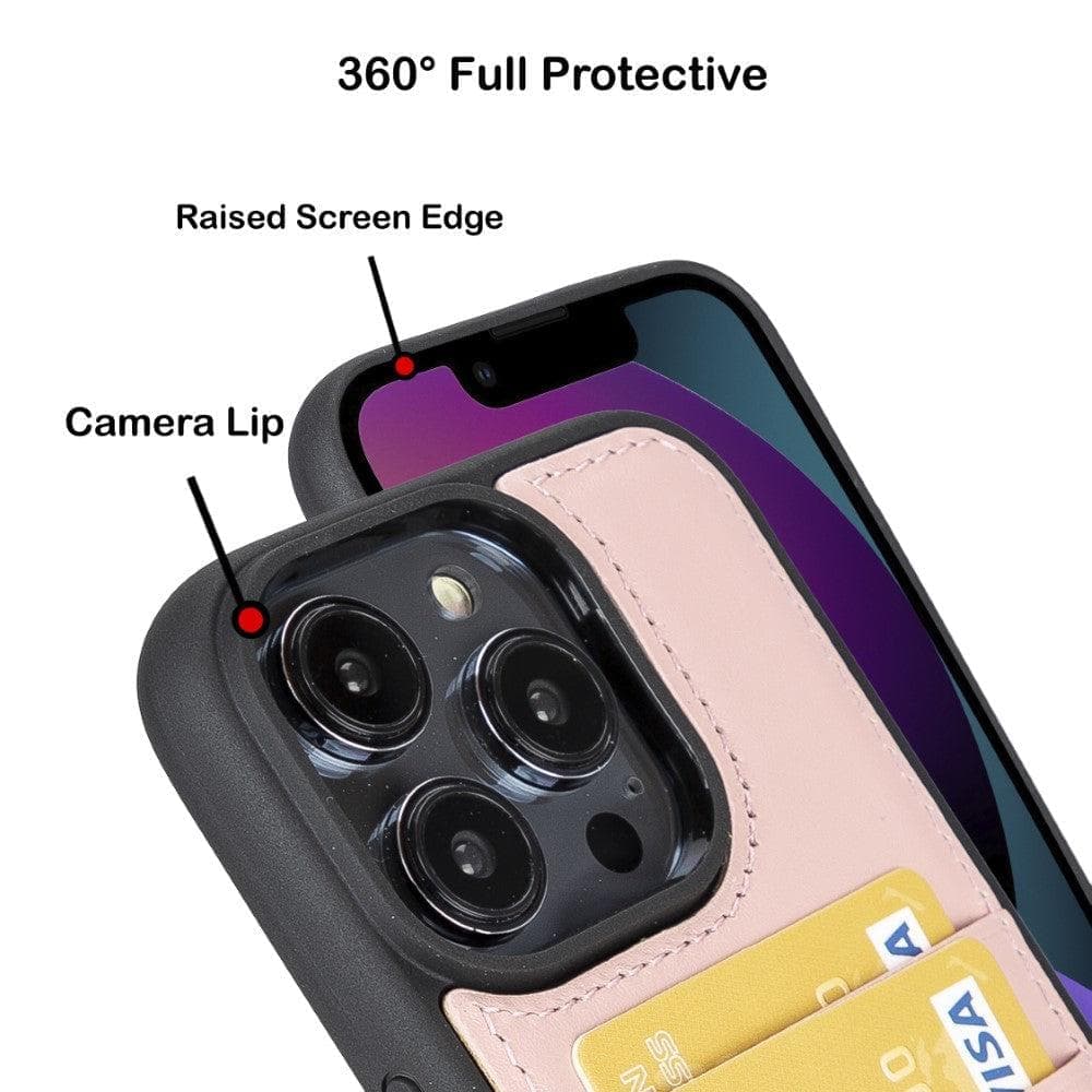Flex Cover Genuine Leather iPhone 15 Case with Card Holder