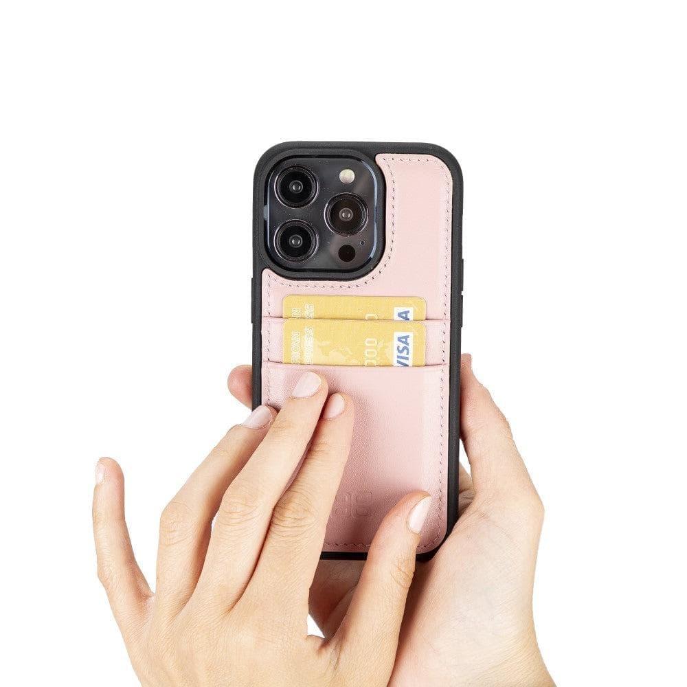 Flex Cover Genuine Leather iPhone 15 Case with Card Holder