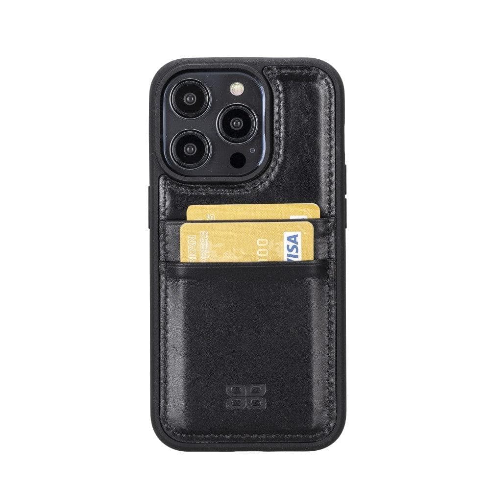 Flex Cover Genuine Leather iPhone 15 Case with Card Holder