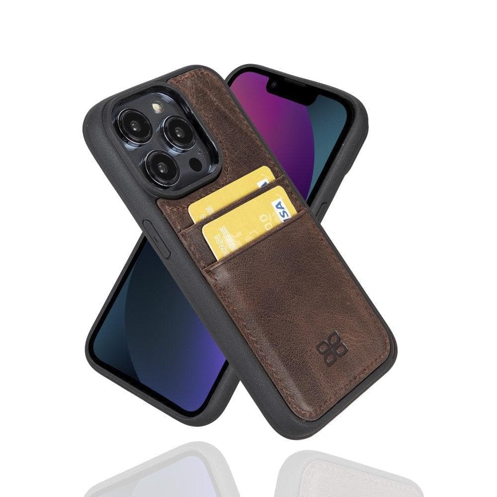 Flex Cover Genuine Leather iPhone 15 Case with Card Holder