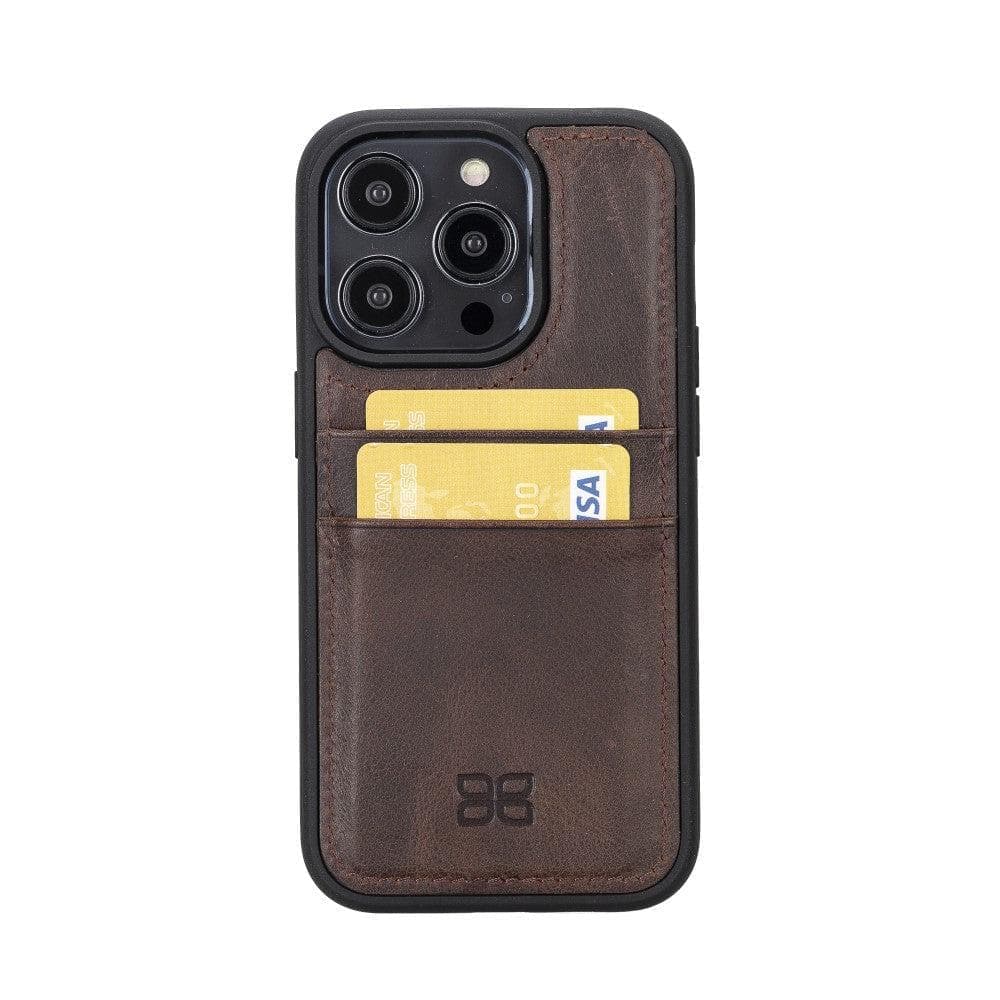 Flex Cover Genuine Leather iPhone 15 Case with Card Holder