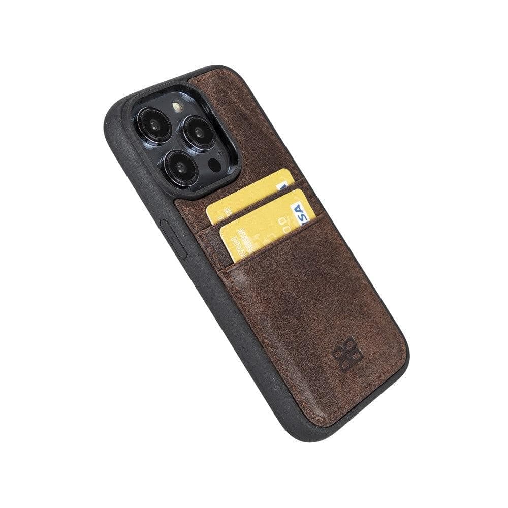 Flex Cover Genuine Leather iPhone 15 Case with Card Holder
