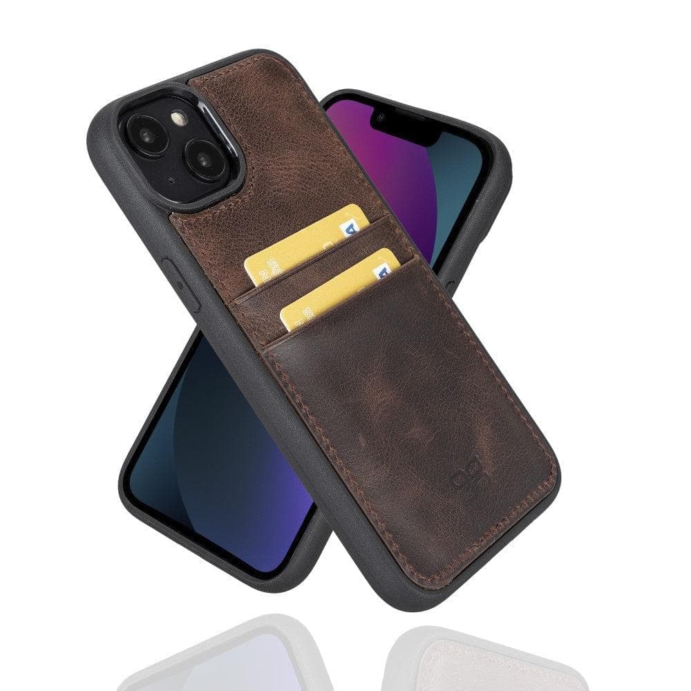 Flex Cover Genuine Leather iPhone 15 Case with Card Holder