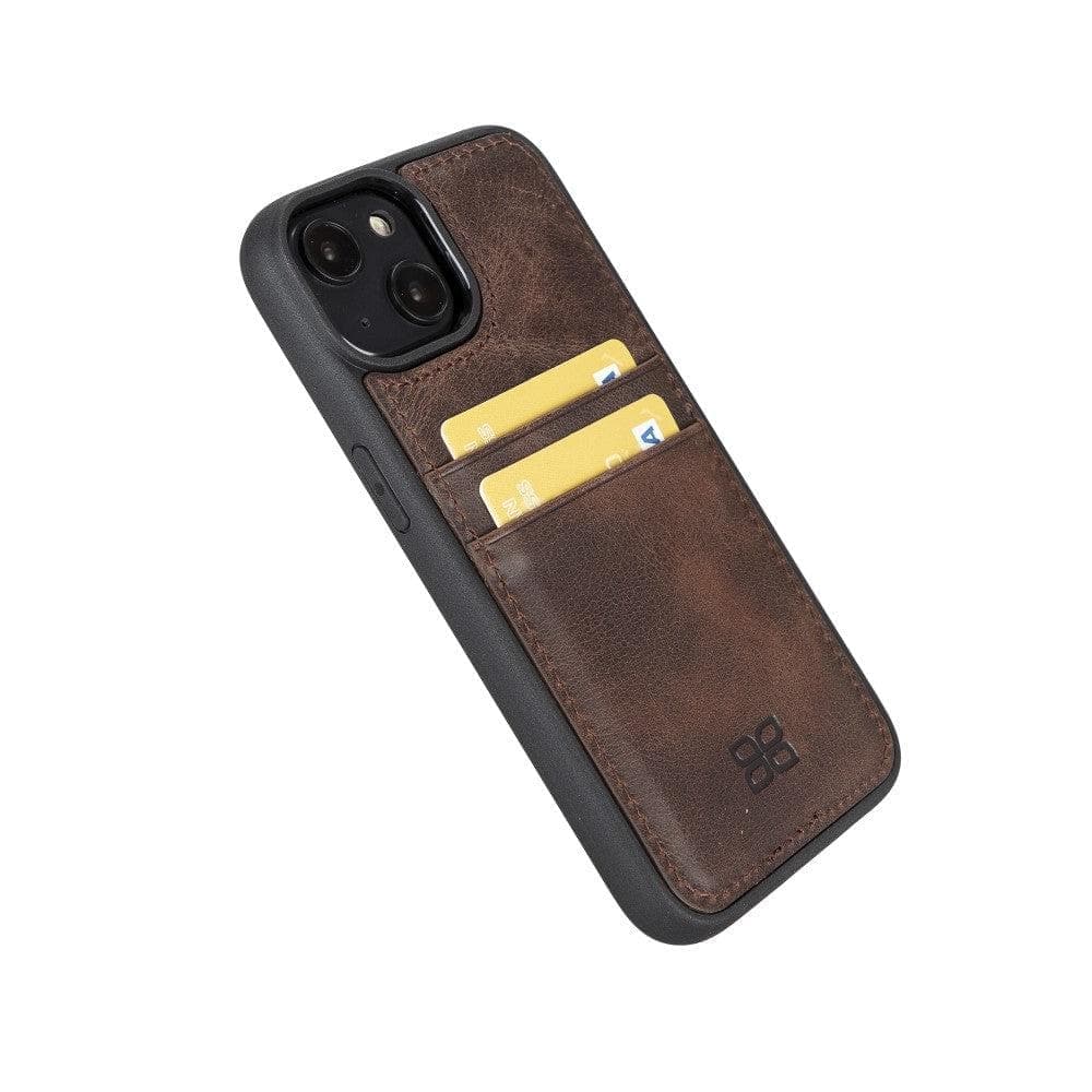 Flex Cover Genuine Leather iPhone 15 Case with Card Holder