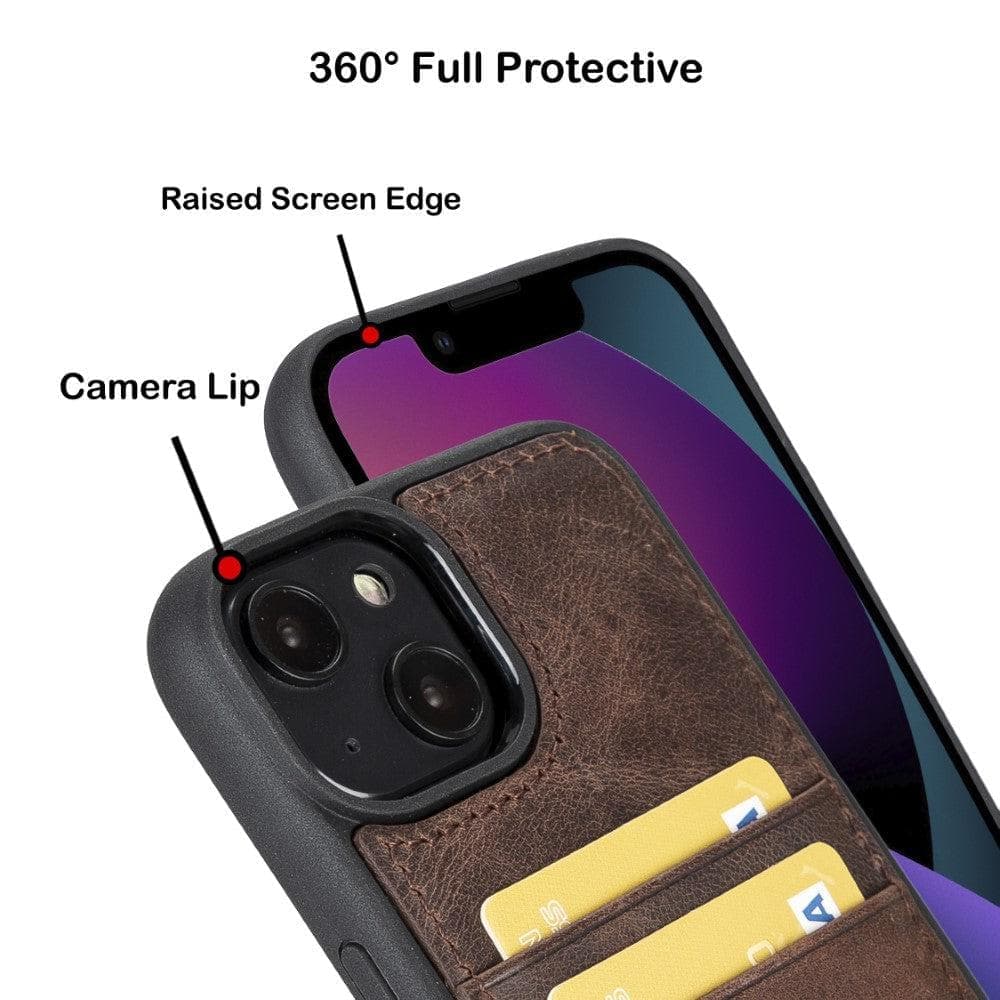Flex Cover Genuine Leather iPhone 15 Case with Card Holder