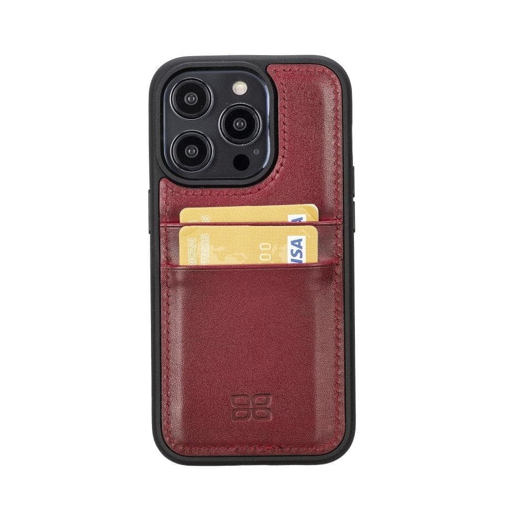 Flex Cover Genuine Leather iPhone 15 Case with Card Holder