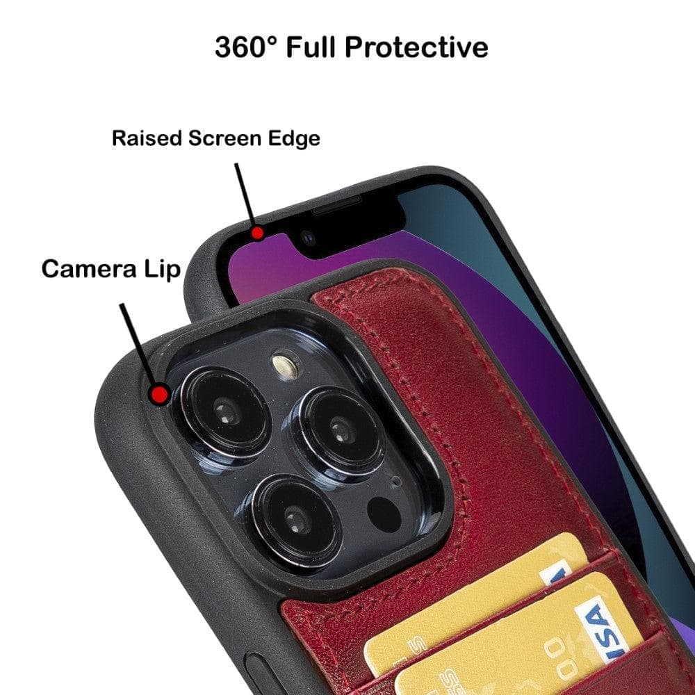 Flex Cover Genuine Leather iPhone 15 Case with Card Holder