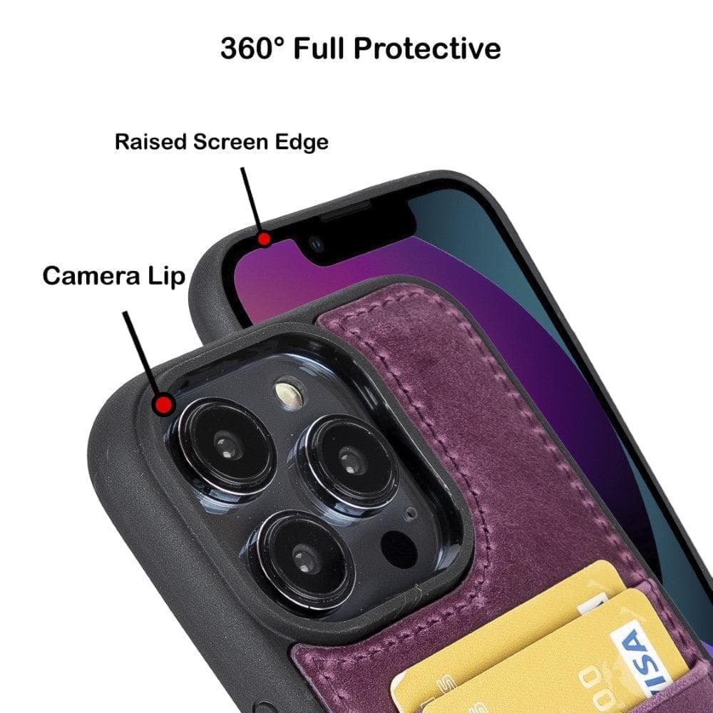 Flex Cover Genuine Leather iPhone 15 Case with Card Holder