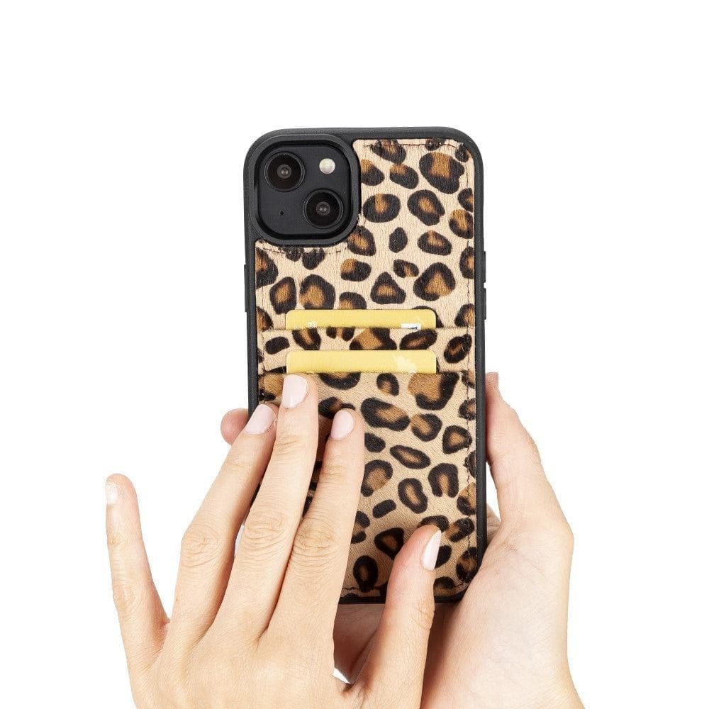 Flex Cover Genuine Leather iPhone 15 Case with Card Holder