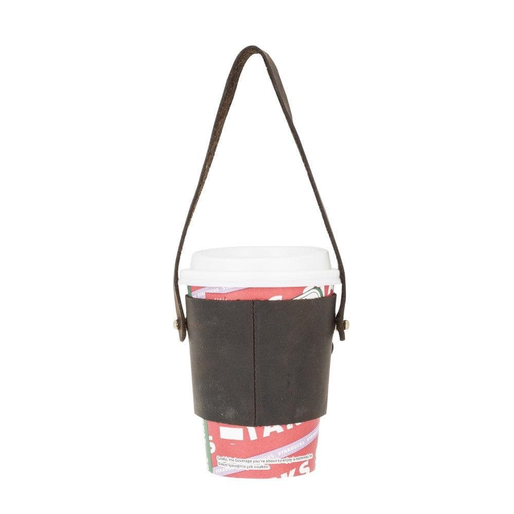 Patras Genuine Leather Coffee Cup Case