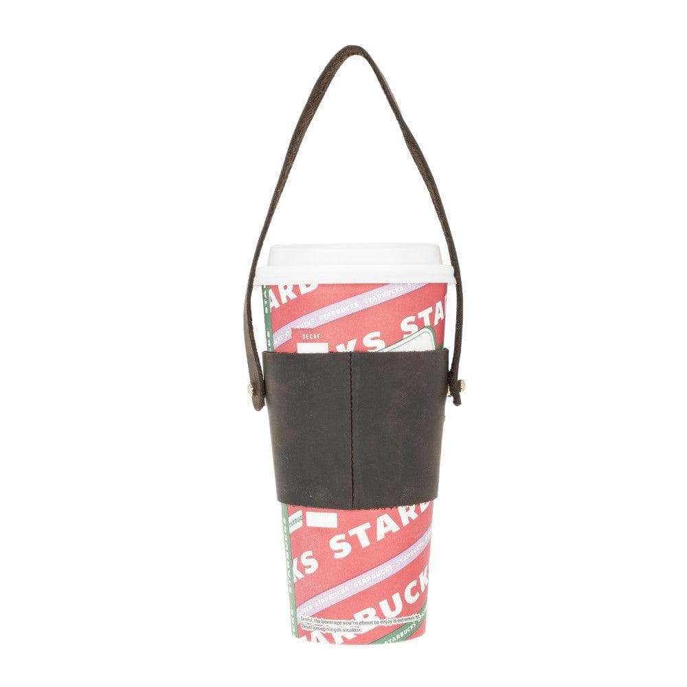 Patras Genuine Leather Coffee Cup Case