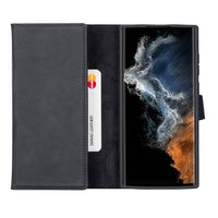 Santa Magnetic Detachable Leather Wallet Case for Samsung Galaxy S24 Ultra (6.8") - BLACK