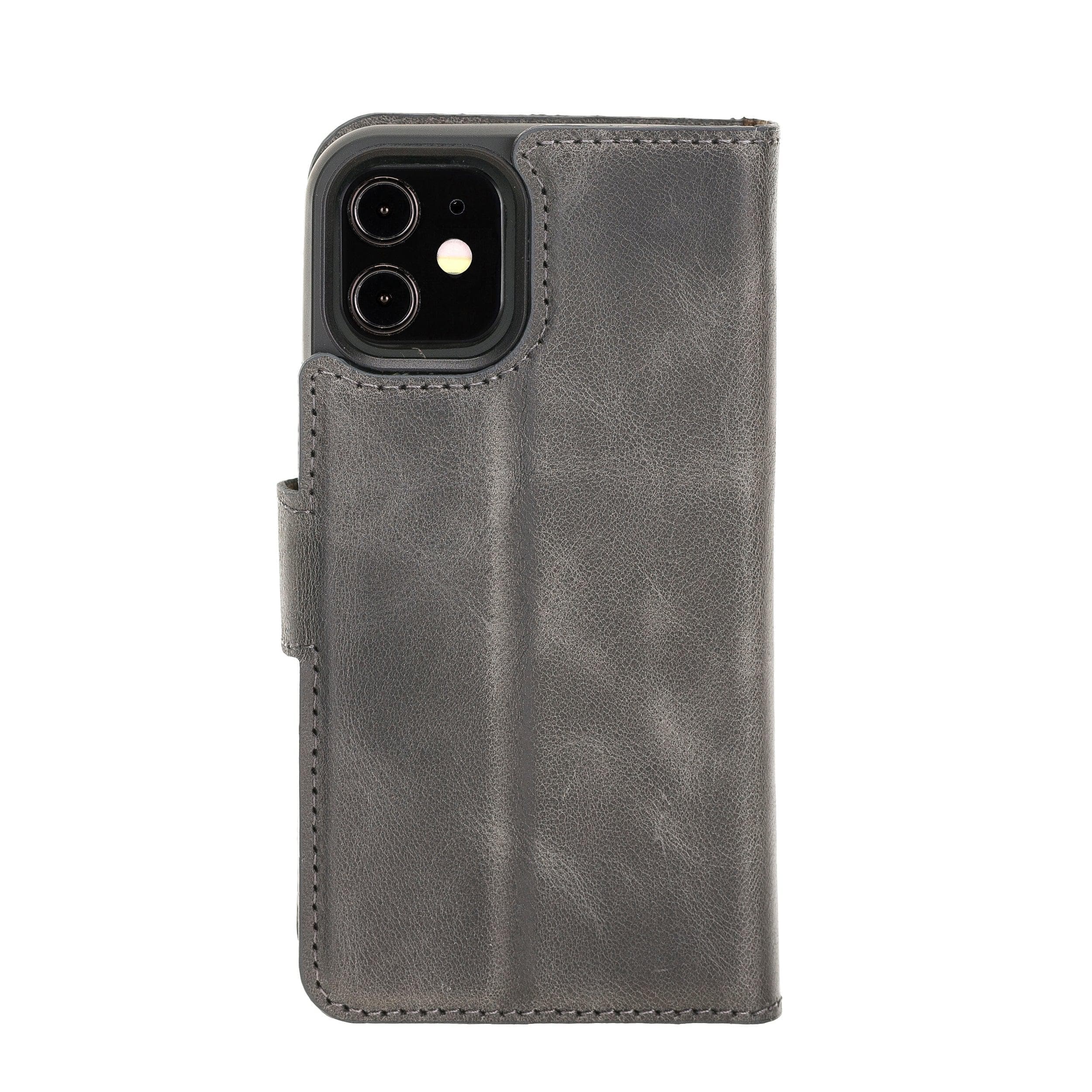 Magic iPhone 12 / 12 Pro Genuine Leather Detachable Wallet Case
