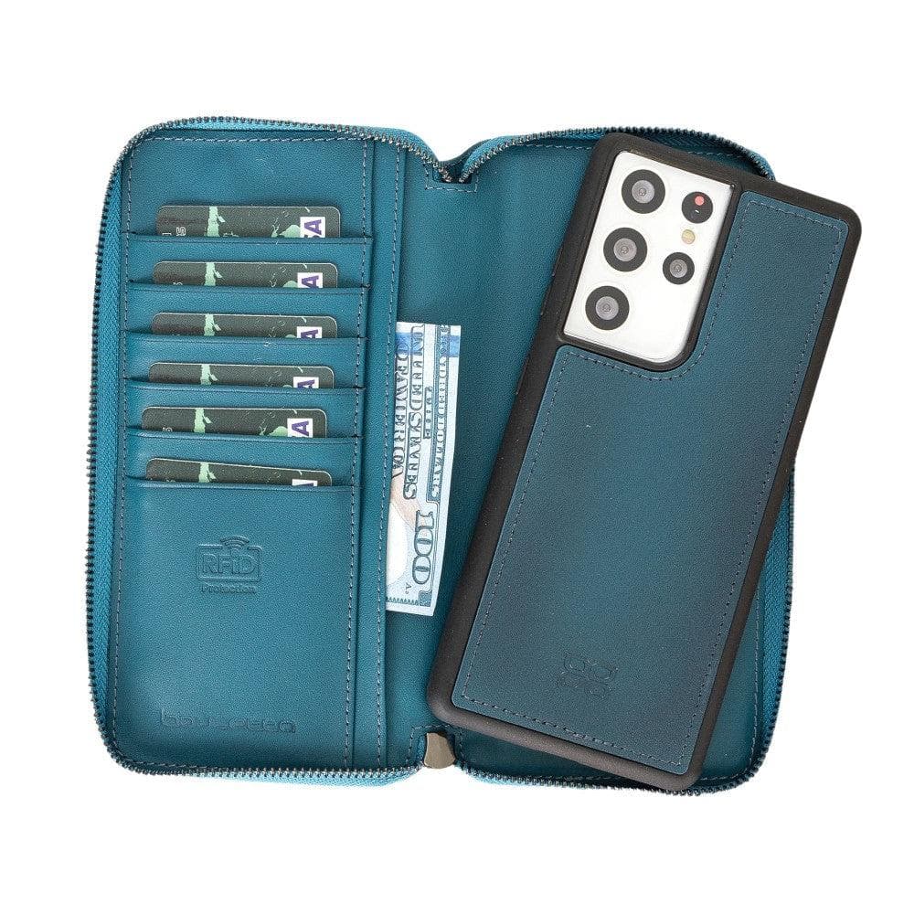 Pouch Magic Samsung Galaxy S21 Ultra Detachable Genuine Leather Wallet Case