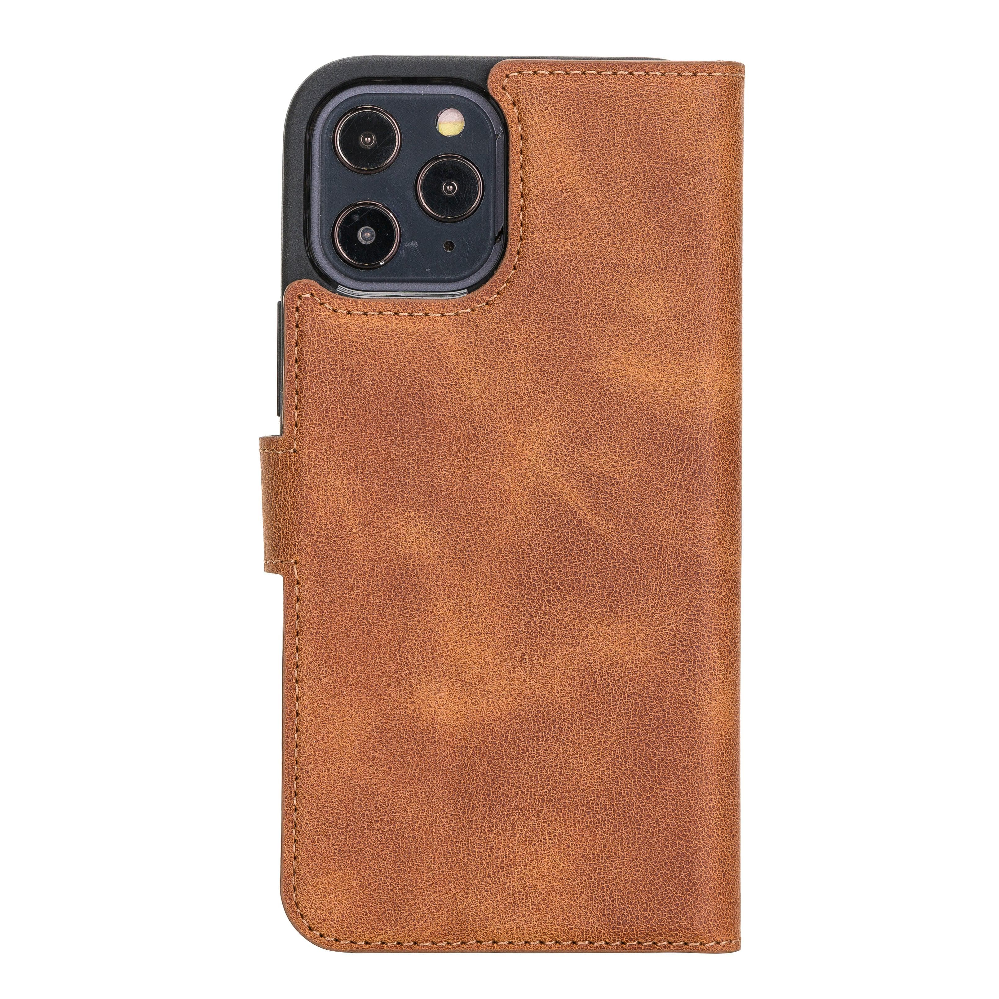 Magic iPhone 12 Mini Genuine Leather Detachable Wallet Case