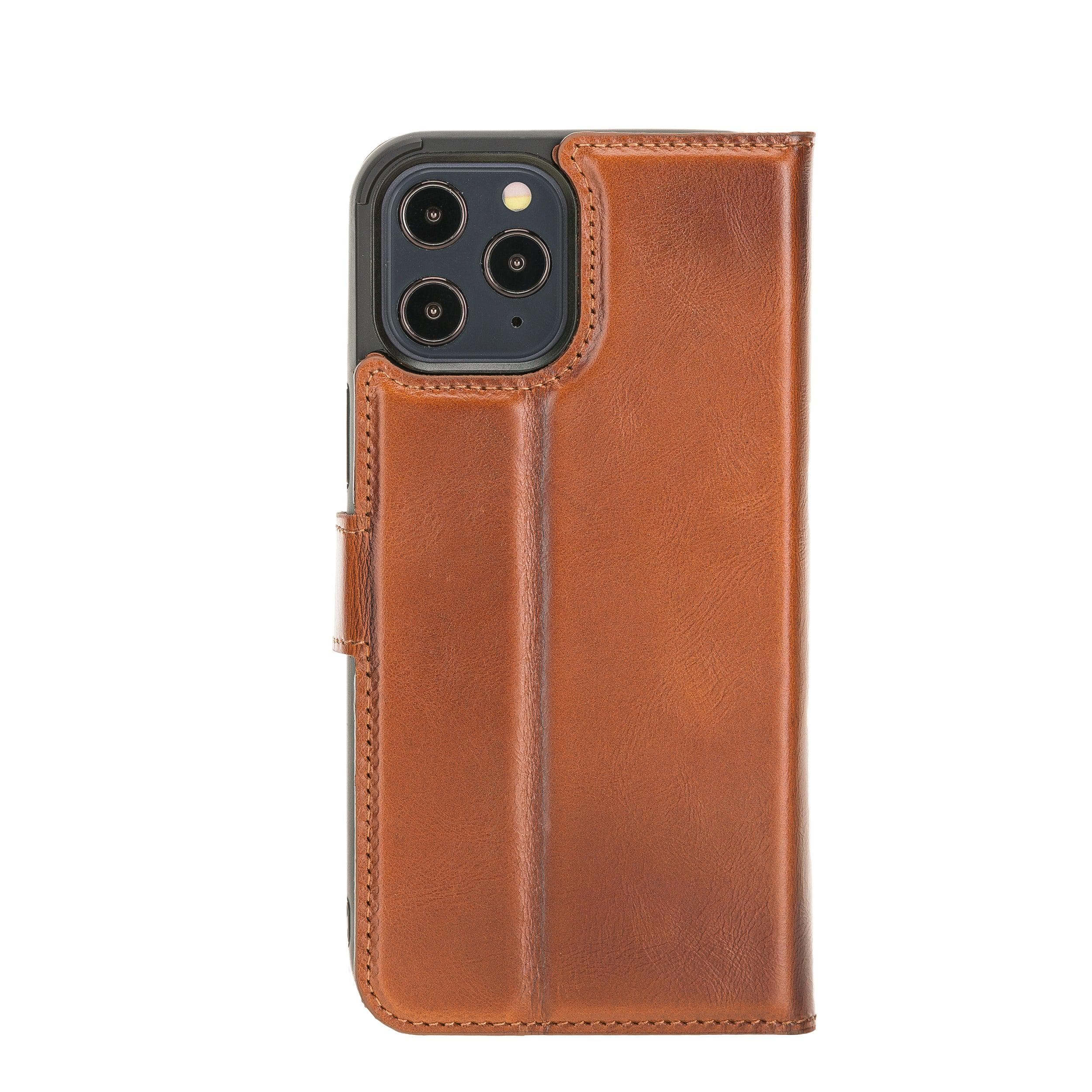 Magic iPhone 12 / 12 Pro Genuine Leather Detachable Wallet Case