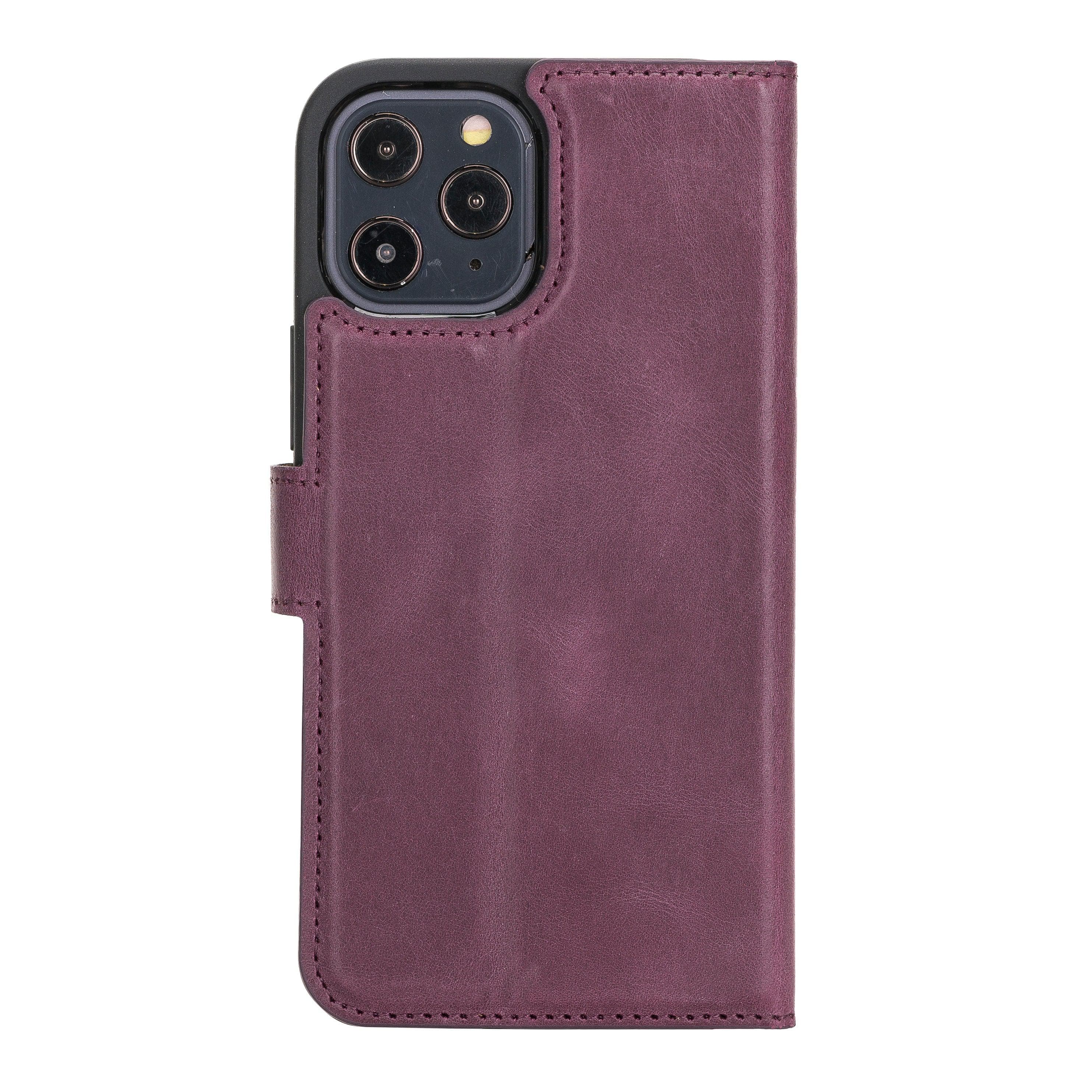 Magic iPhone 12 Mini Genuine Leather Detachable Wallet Case