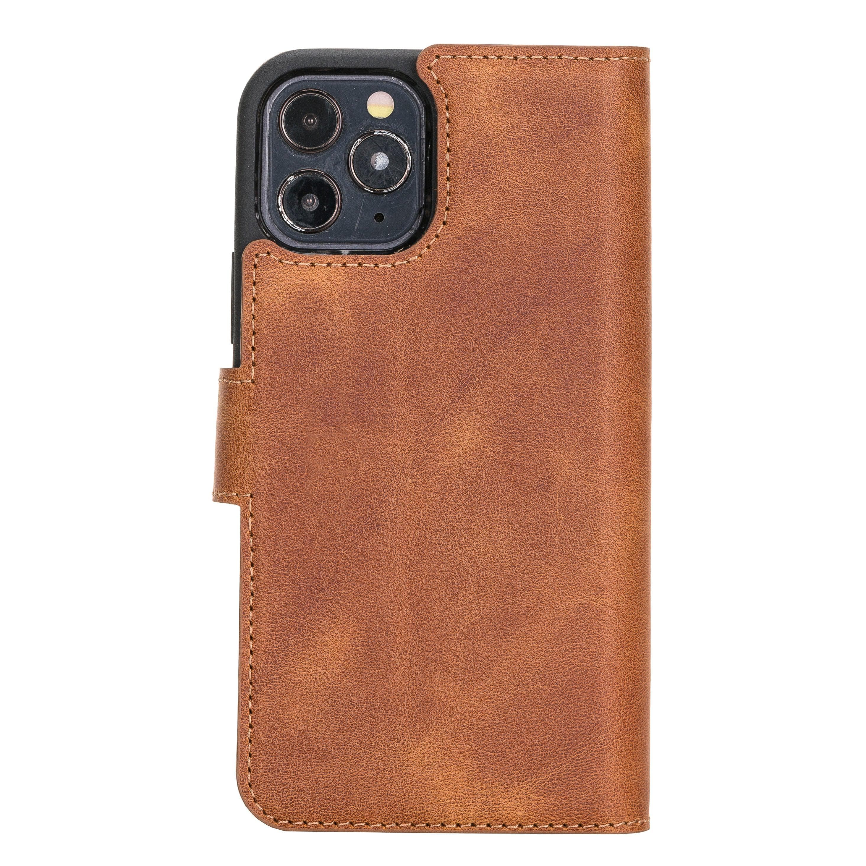 Magic iPhone 12 / 12 Pro Genuine Leather Detachable Wallet Case