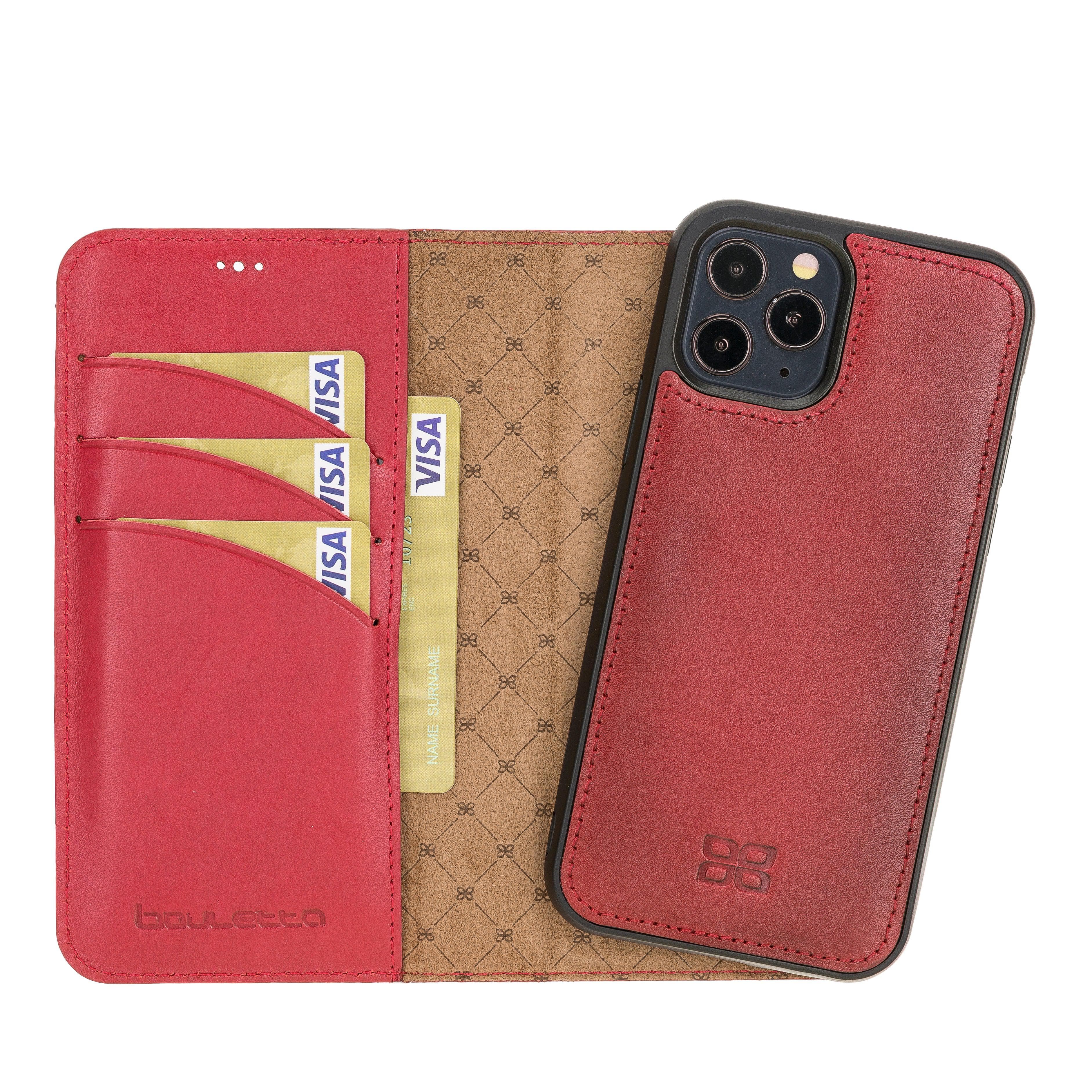 Magic iPhone 12 / 12 Pro Genuine Leather Detachable Wallet Case