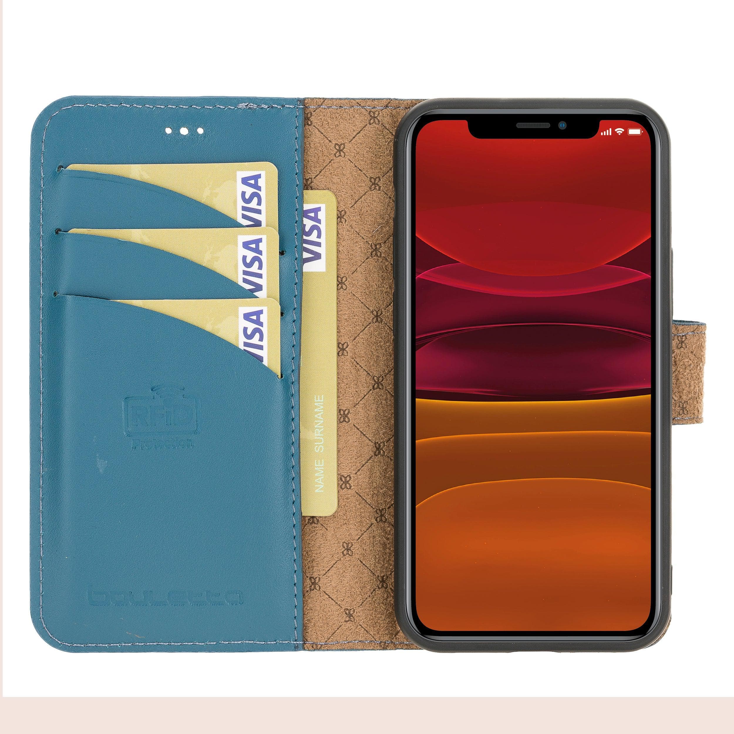 Magic iPhone 12 Pro Max Hakiki Deri Çıkarılabilir Cüzdan Kılıf