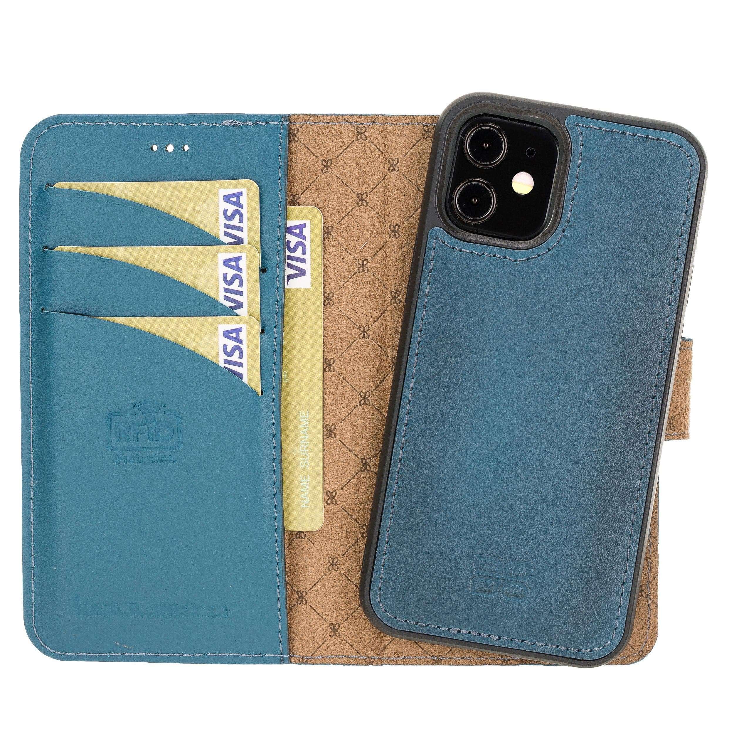 Magic iPhone 12 / 12 Pro Genuine Leather Detachable Wallet Case