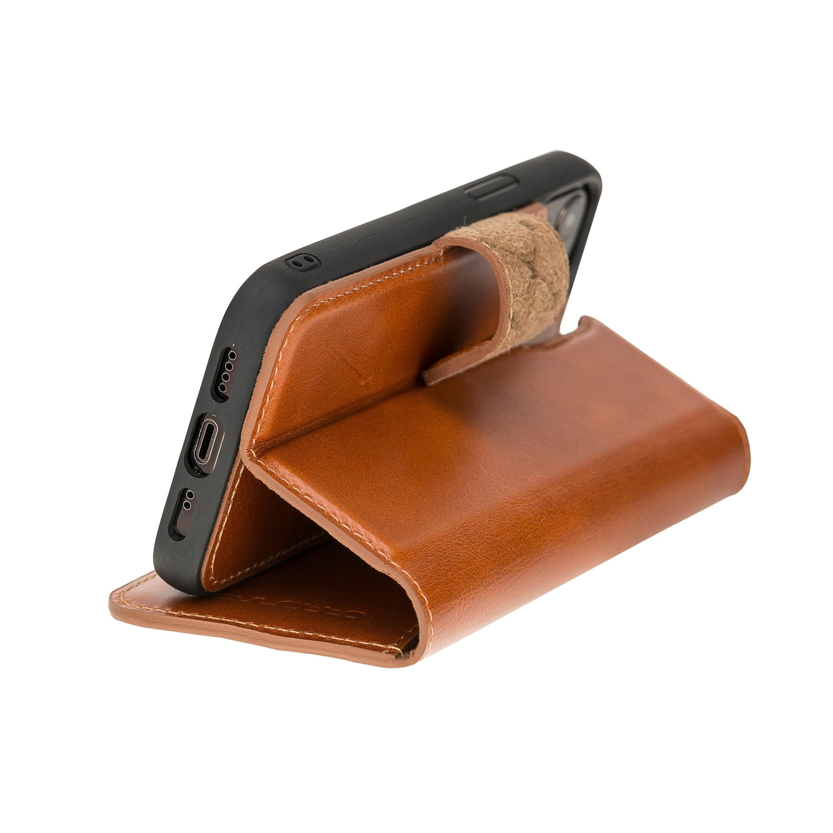 Magic iPhone 12 Mini Genuine Leather Detachable Wallet Case